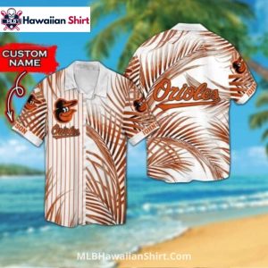 Striped Palm Custom Name Baltimore Orioles Shirt