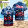Striped Palm Custom Name Philadelphia Phillies Aloha Shirt