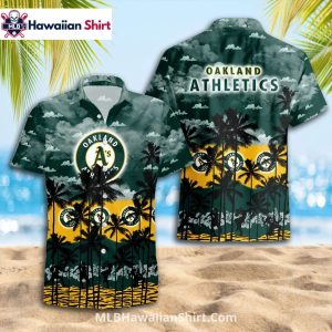 Sunset Silhouette Oakland Athletics Aloha Shirt