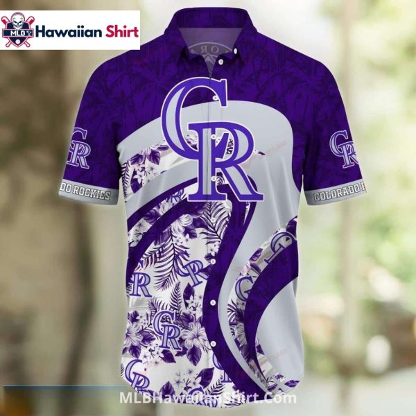 Swirl Leaf Pattern Colorado Rockies Aloha Shirt
