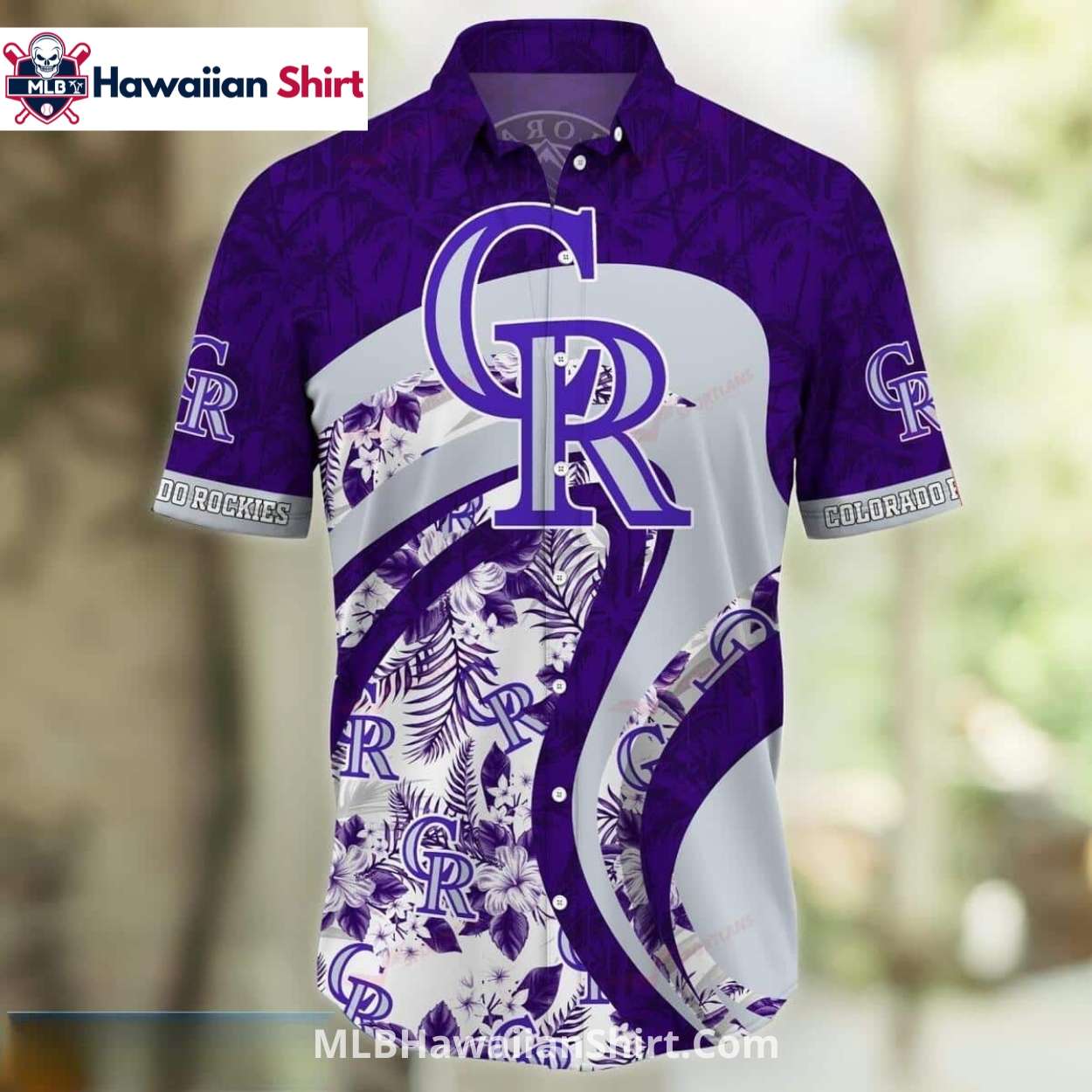 Swirl Leaf Pattern Colorado Rockies Aloha Shirt Swirl Leaf Pattern Colorado Rockies Aloha Shirt