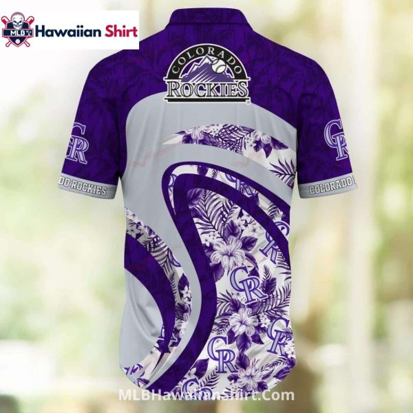 Swirl Leaf Pattern Colorado Rockies Aloha Shirt