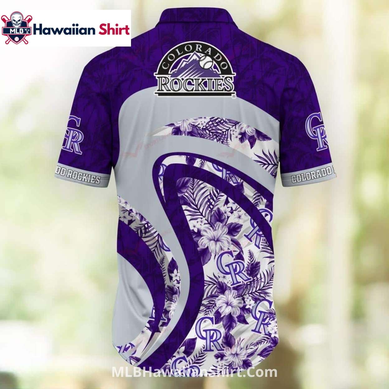 Swirl Leaf Pattern Colorado Rockies Aloha Shirt Swirl Leaf Pattern Colorado Rockies Aloha Shirt