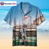 Sunset Skyline Print Twins Hawaiian Shirt With Logos
