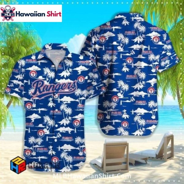 Texas Rangers Aloha Shirt With Fighter Jets And Palm Trees
