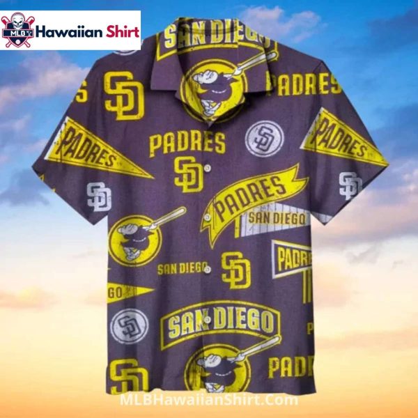 Throwback Banners San Diego Padres Hawaiian Aloha Shirt