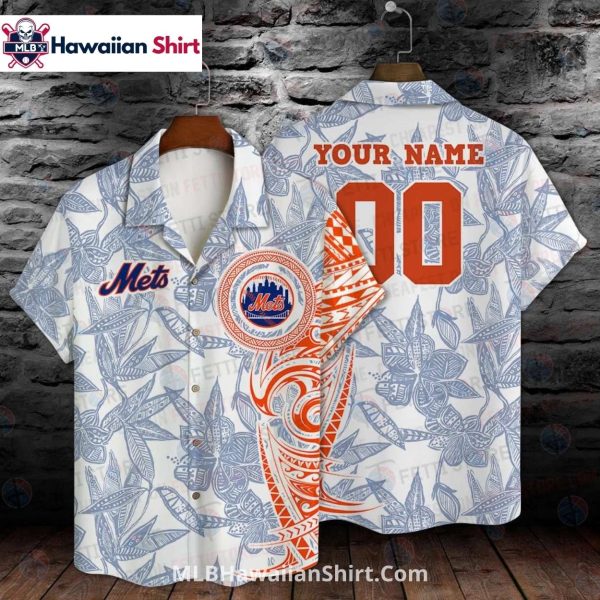 Tribal Leaf New York Mets Aloha Shirt – Personalized Pattern