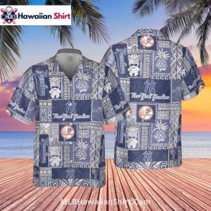 Tribal Patch NY Yankees Aloha Shirt With Tiki Print