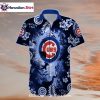 Two-Tone Monster Scratch Chicago Cubs Aloha Shirt Blue Black