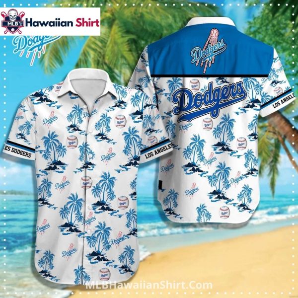 Tropical Palm Pattern Los Angeles Dodgers Aloha Shirt
