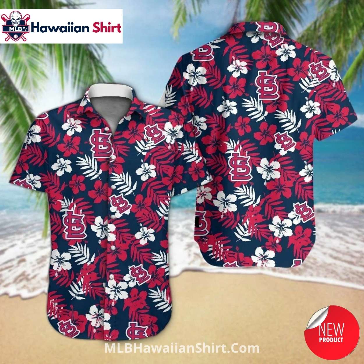 Tropical Red And White Cardinals Hawaiian Shirt Tropical Red And White Cardinals Hawaiian Shirt