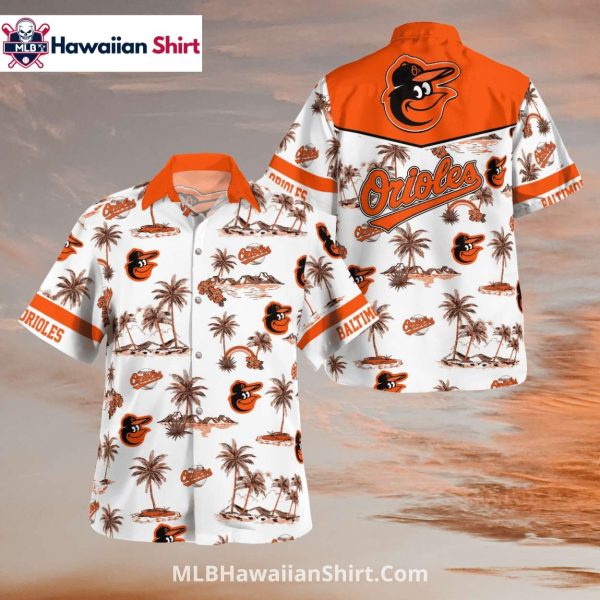 Vintage Island Print Baltimore Orioles Shirt White