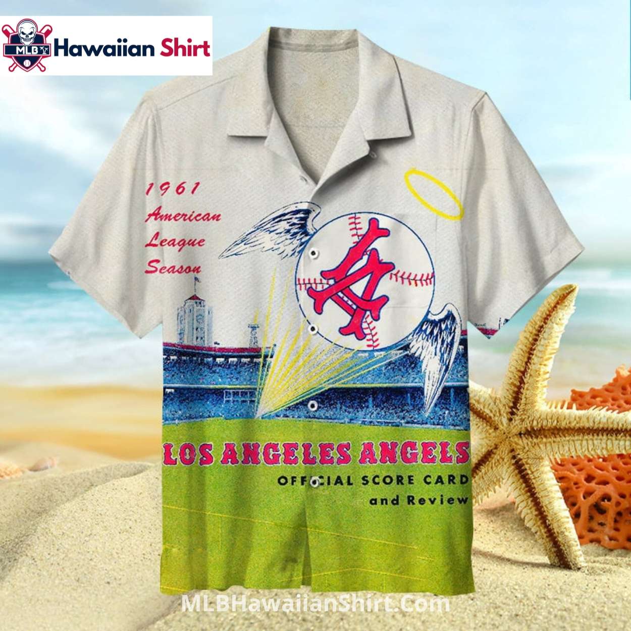Vintage Scorecard Los Angeles Angels Aloha Shirt Graphic Vintage Scorecard Los Angeles Angels Aloha Shirt Graphic