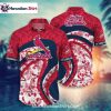 Vintage Bold Red And Navy Cardinals Hawaiian Shirt
